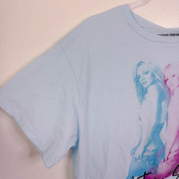 Britney Spears Retro y2k 90s Concert Graphic Tee T Shirt Light Blue Size L NWT - Picture 4 of 8